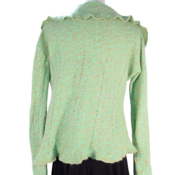 LAINEY KEOGH Seafoam Cashmere Open Cardigan Sweater - Hand Made in IRELAND - Picture 7 of 10
